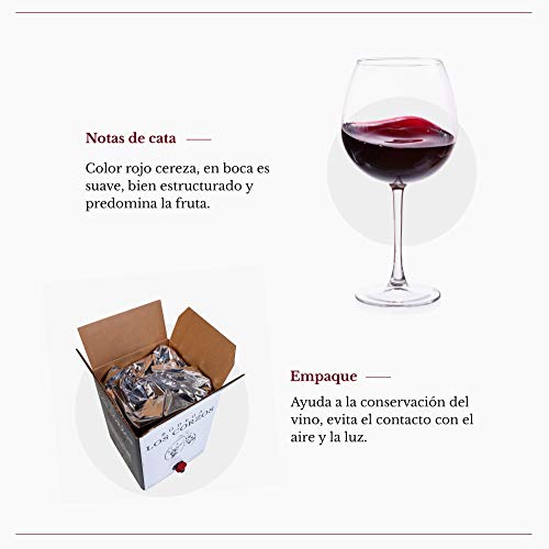 Bag in Box 15L Vino Tinto Recomendado (Equivalente a 20 Botellas de 750 ml) caja de vino tinto con grifo mucha calidad uvas seleccionadas vinos tintos Bodega Los Corzos