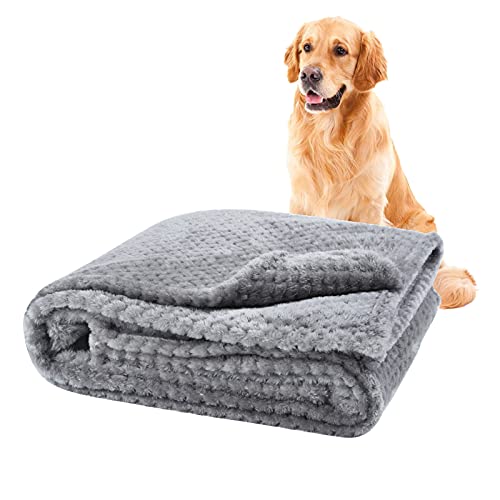 Baodan Manta para perro y gato, grande, 120 x 100 cm, lavable, manta de forro polar para mascotas, cálida y suave, para perro mediano y grande, color gris
