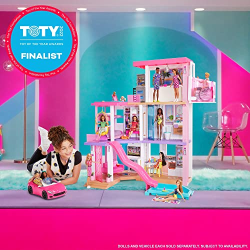 Barbie Dreamhouse 2021 Día y noche Casa para muñecas de juguete de 3 plantas con accesorios, regalo para niñas y niños +3 años (Mattel GRG93)