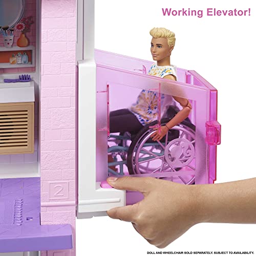 Barbie Dreamhouse 2021 Día y noche Casa para muñecas de juguete de 3 plantas con accesorios, regalo para niñas y niños +3 años (Mattel GRG93)
