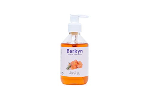 Barkyn Aceite de Salmón para Perros Escocés - 100% Natural. Contiene Ácidos Grasos Omega 3 y Las Vitaminas necesarias para un Pelaje Fuerte y Brillante.- 250ml