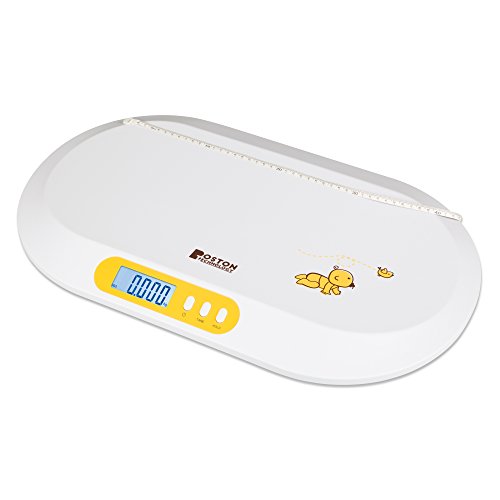 Bascula para bebés y Mascotas. Balanza digital con pantalla LCD Retro Iluminada y tallimetro con Función Tara, Ideal para calcular el peso de su bebe Recién Nacido capacidad 20Kg (44lb) Modelo BA104