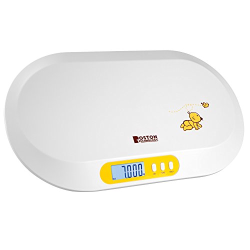 Bascula para bebés y Mascotas. Balanza digital con pantalla LCD Retro Iluminada y tallimetro con Función Tara, Ideal para calcular el peso de su bebe Recién Nacido capacidad 20Kg (44lb) Modelo BA104