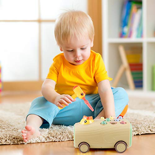 BBLIKE Juguetes Montessori educativos Juguetes niños 2 3 4 años Bebes, 3 en 1 Juguetes Martillo Juego magneticos Desarrollo de con Colores Que Desarrolla Habilidades Cognitivas (sin Electricidad) (A)