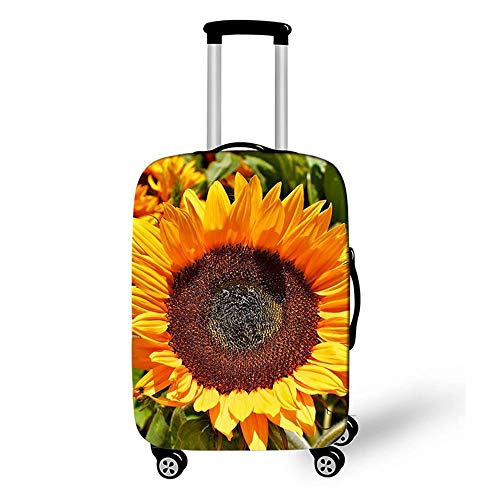BBOOXX 3D Fundas de Maleta Carretilla Estuche Protector Personalidad Cuadrado Las Flores Girasol Impresión Espesar Viajar Equipaje Luggage Cover H-S(18-20 Inch)