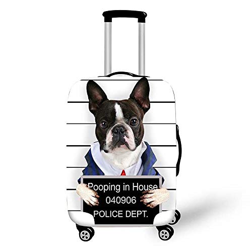 BBOOXX 3D Fundas de Maleta Carretilla Estuche Protector Personalidad Cuadrado Mascota Perro Impresión Espesar Viajar Equipaje Luggage Cover N-L(26-28 Inch)