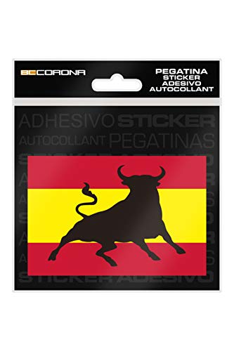 BC Corona Pegatina Bandera españa Toro Vinilo 10 x 6, 7 cm
