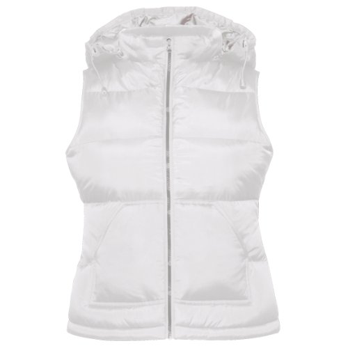 B&C Women's Zen+ Hooded Body Warmer Chaleco, Blanco (White 000), XXL para Mujer