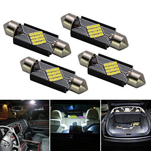 BeiLan 4x 41mm LED Feston 1.62" DE3175 DE3021 DE3022 C5W LED Canbus 2016 12SMD LED Luz Interior de Coche Festón Lámpara Blanco Numero c5w luz de la placa del adorno de la boveda del bulbo de 12V