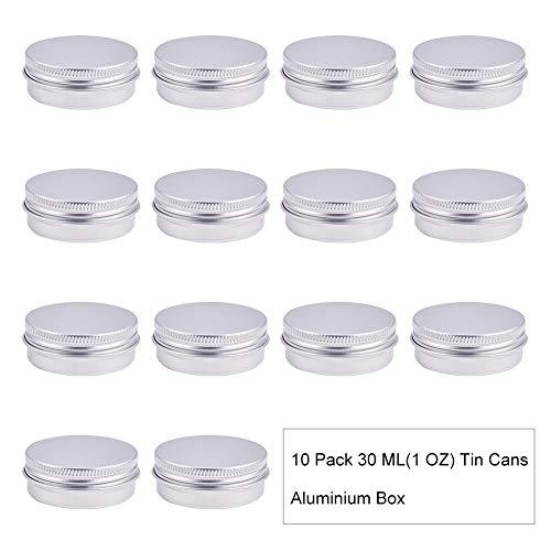 BENECREAT 30 Pack 30ml Lata de Aluminio Caja de Aluminio Redondas con Tapa de Rosca Contenedores Metálicos - Ideal para Almacenar Especias, Dulces, Té o Pastillas (Platino)