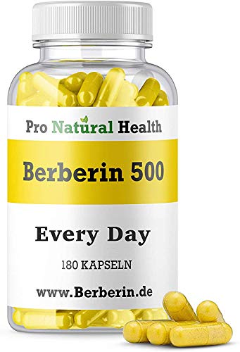 Berberina 500 mg I 180 cápsulas altamente dosificadas I Suplemento para un cambio de dieta I 100% Vegano I Producido bajo estrictos controles