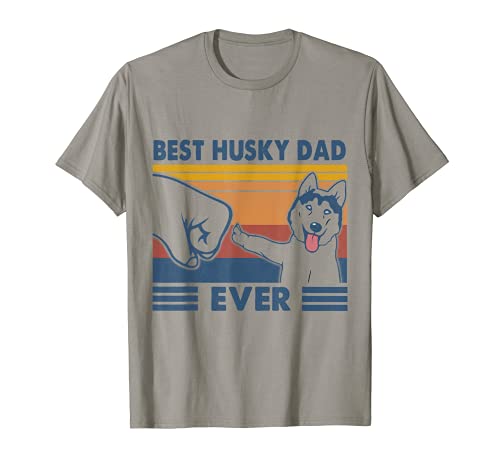 Best Husky Dad Ever Fist Bump papá husky Regalo de Navidad Camiseta