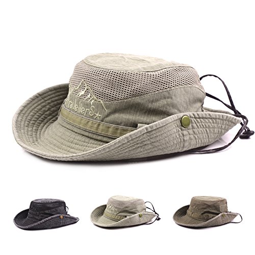 BIGBOBA Sombrero de Pescador Anti-UV algodón Sombrero Redondo Sombrero de montaña Acampar al Aire Libre Senderismo Viajes para Hombres Mujeres (Gris)