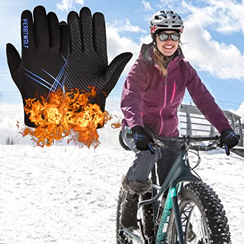 BIKETAFUWY Guantes de invierno cálidos para hombre y mujer, para deportes al aire libre, pantalla táctil, guantes de invierno, guantes de equitación, guantes de esquí