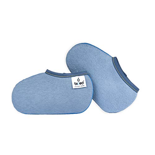 biped calcetines para botas para niños PINGÜINO PEQUEÑO - calcetines para botas de agua en rojo o azul - escarpines para botas de equitación z2742(31-32 azul)