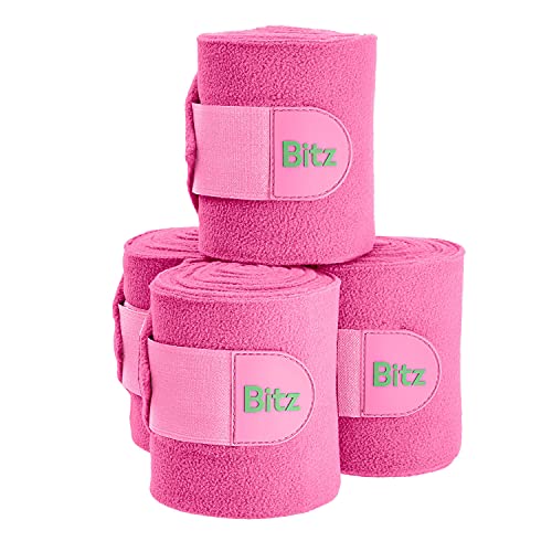 Bitz - Juego de 4 vendas de forro polar en estuche de presentación, diseño de caballo o poni, color rosa