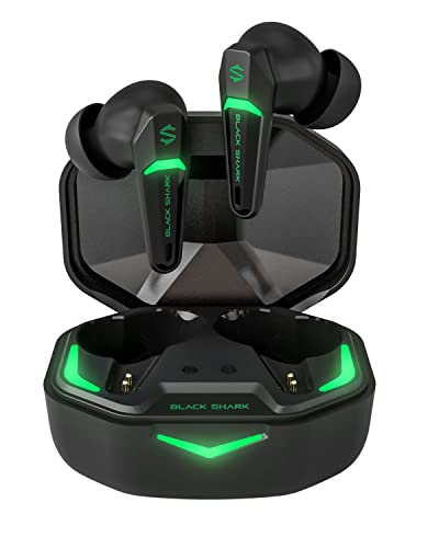 Black Shark Auriculares Inalambricos con Latencia Ultrabaja de 55 ms, Auriculares Bluetooth Gaming con Bluetooth 5.2, Dual Mode, Drivers de 10 mm, Tiempo de Uso 35 h, IPX4 de Impermeabilidad, 4 Micró