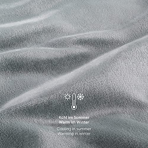 Blumtal Mantas para Sofá de Franela Suave y Acolchada - Manta Polar 100% Microfibra Extra Suave, Manta de sofá, de Cama o de Sala de Estar, Gris, 150 x 200 cm