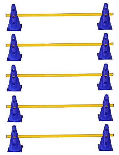 Boje Sport Set de 5 Unidades de obstáculos para el Entrenamiento de la coordinación, Amarillo-Azul - 10x MZK23b 5X 100y