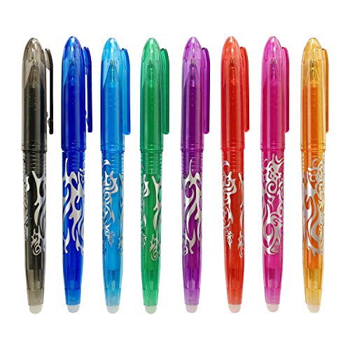 Bolígrafo de gel borrable, bolígrafo de gel líquido ariel-gxr de 0,5 mm, bolígrafo de secado rápido con borrador para niños, estudiantes y adultos, paquete de 8 colores