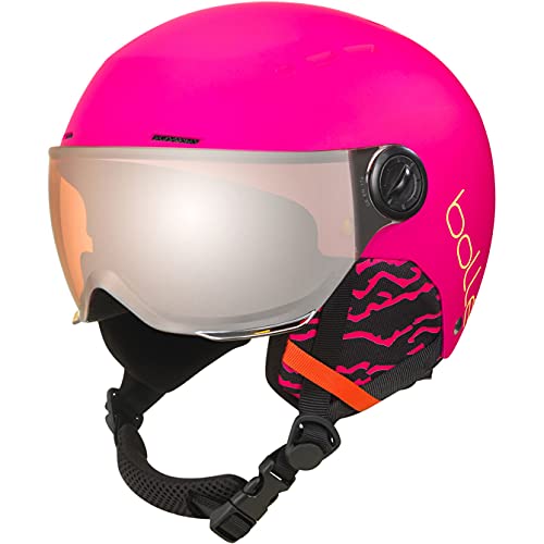 Bollé Quiz Visor Casco de esquí, Unisex-Youth, Matte Hot Pink, 52-55cm