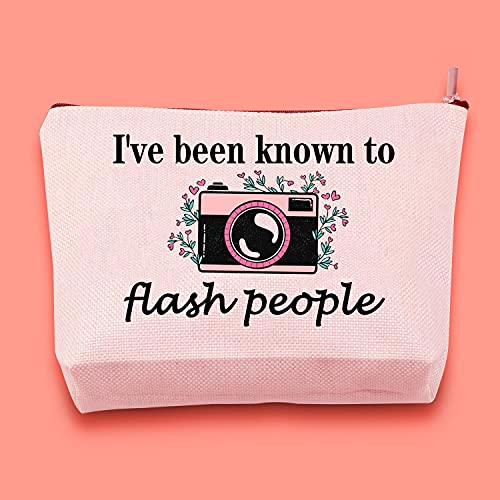 Bolsa para cámara con texto en inglés "I 've Been Known to Flash People Cosmetic Bag Organizador de cámara bolsa para fotógrafo, regalo, cámara,