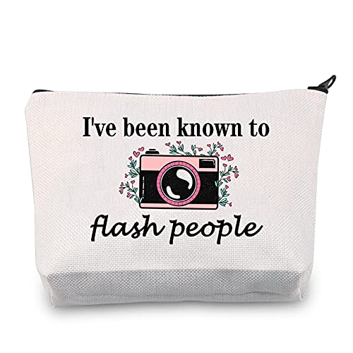 Bolsa para cámara con texto en inglés "I 've Been Known to Flash People Cosmetic Bag Organizador de cámara bolsa para fotógrafo, regalo, cámara,