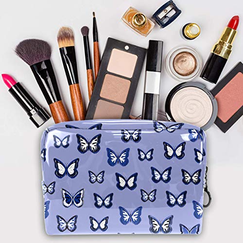 Bolso de Organizador Maquillaje en Viaje Insecto Mariposa Púrpura Bolsa Cosmetica Bolsa de Neceser con Gran Capacidad Almacenamiento de Maquillaje Cosmético Neceseres de Viaje 18.5x7.5x13cm