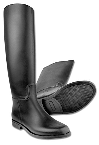 Botas de equitación Star para adultos, impermeables, talla 40, con soporte para espuelas de plástico, color negro