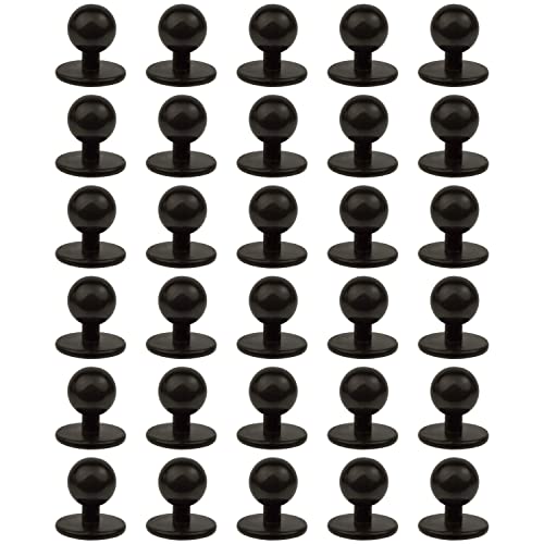 Botones Redondos de Chaqueta de Chef, 30 Piezas, Botones de Chaqueta de Cocina con Diámetro de Cabeza de 12.5 mm, Set de Suministros de Botón, Tamaño 19 x 12.5 x 18 mm, Negros, Botones Con Motivos