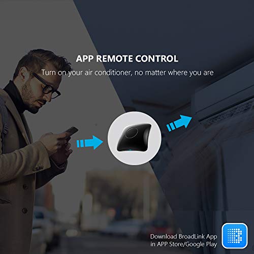 BroadLink RM4 Pro IR y RF Mando a Distancia Universal, Code Learning - Mando a Distancia WiFi para el hogar Inteligente y Dispositivos - para TV, AC, Motor de Cortina - Compatible con Alexa