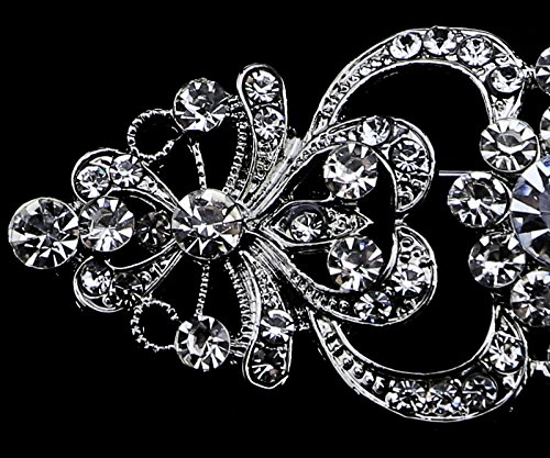 Broche de diamantes de imitación de cristal para mujer, para boda, fiesta, novia, flor