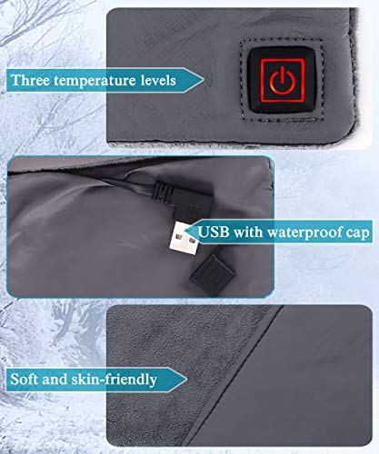Bufandas calefactables Calentador de cuello eléctrico con 3 configuraciones de calor Baterías recargables 3.7V 5000mAh para pesca, camping, senderismo, equitación, esquí para hombres y mujeres