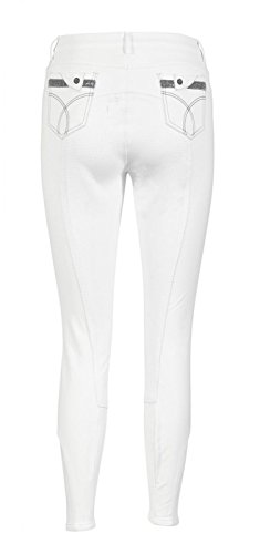 BUSSE Sevilla Pro - Pantalones de equitación, color blanco, talla 40