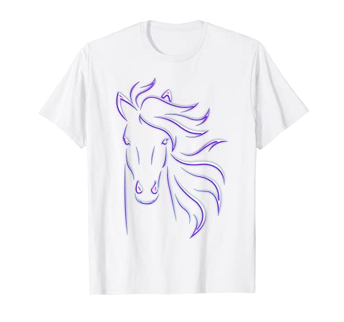Caballo con crin en el viento para amantes de los caballos o jinetes. Camiseta