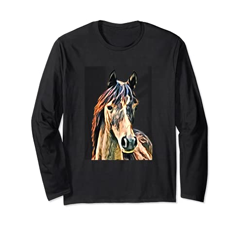 Caballo Felicidad Camiseta Regalos de caballo Camisetas de caballo Amante del caballo Manga Larga