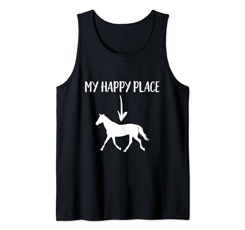 Caballo My Happy Place Equitación Ecuestre Doma Clásica Camiseta sin Mangas