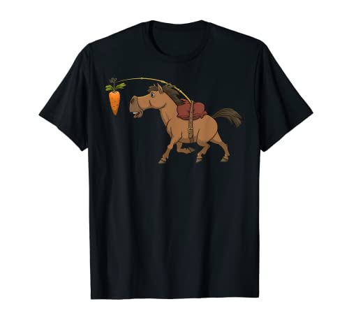 Caballo Zanahoria Deporte ecuestre Animales Divertida Camiseta