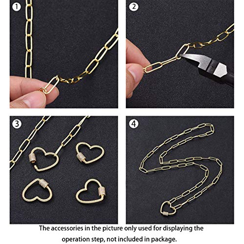 Cadena de eslabones ovalados de 5 m chapada en oro de 18 quilates, 14 x 4,5 mm, para gargantillas, pulseras, collares, bisutería.