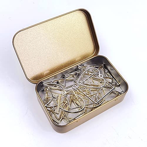 Cajas Rectangulares de Metal，6 Piezas Latas pequeñas rectangulares de metal Mini caja portátil pequeño，para Abalorios, Monedas, Joyas, Dulces (oro)