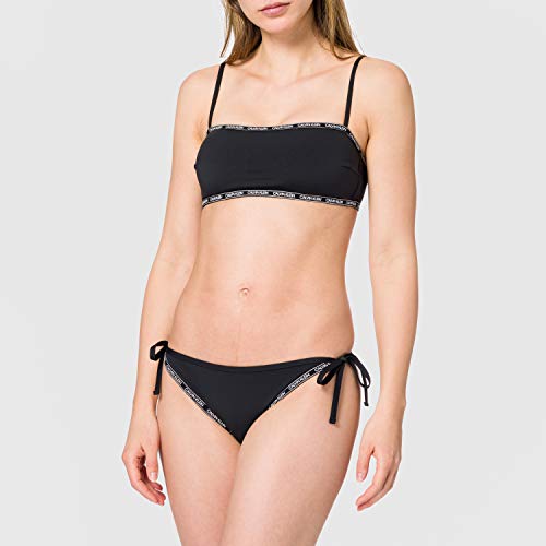Calvin Klein Cordón Lateral Bragas de Bikini, Pvh Negro, M para Mujer