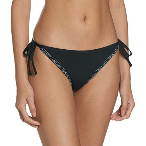 Calvin Klein Cordón Lateral Bragas de Bikini, Pvh Negro, M para Mujer