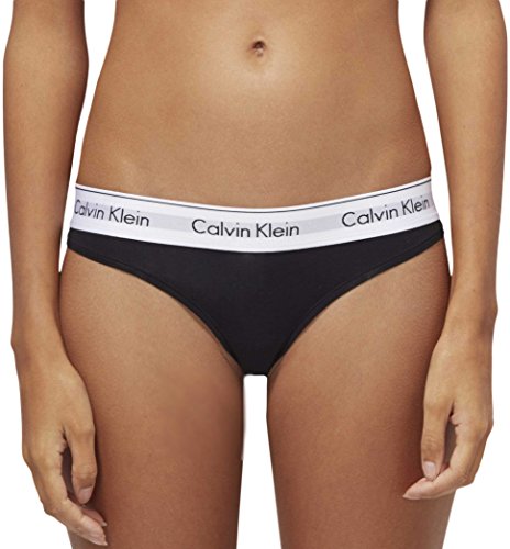 Calvin Klein String – Modern Cotton Bragas, Negro (Black 001), M para Mujer