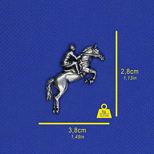CamelRedBox - Pin de solapa con jockey, diseño de caballo de estaño para los amantes de la caza de animales y la pesca