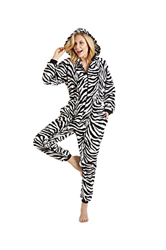 Camille Mujeres Suave Vellón Onesies 38-40 Zebra Print