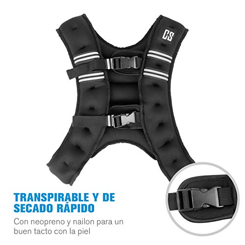 CAPITAL SPORTS X-Vest Chaleco, peso: 8 kg, material: neopreno/nylon, material de relleno: bolas de acero, para el entrenamiento de peso corporal y funcional, 2 correas de pecho, negro