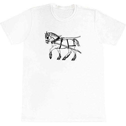 'Carreta de Caballo' Camiseta de Algodón para Adultos (Grande) (TA00025395)
