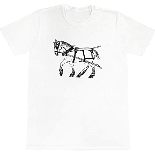 'Carreta de Caballo' Camiseta de Algodón para Adultos (Medio) (TA00025394)