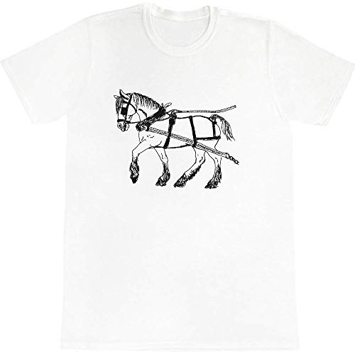 'Carreta de Caballo' Camiseta de Algodón para Adultos (Pequeña) (TA00025393)