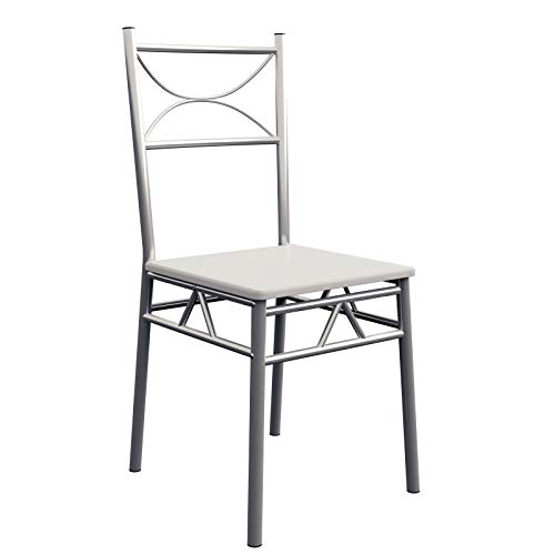 CASARIA Conjunto de 1 Mesa y 4 sillas Berlín Muebles de Cocina y de Comedor Blanco Mesa de MDF Resistente 110x70 cm